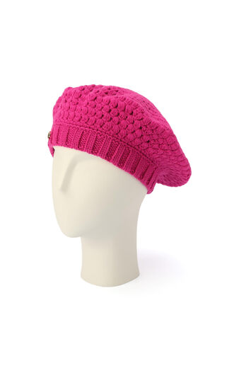 Kate spade new york women's crochet ribbed beret marker pink one size