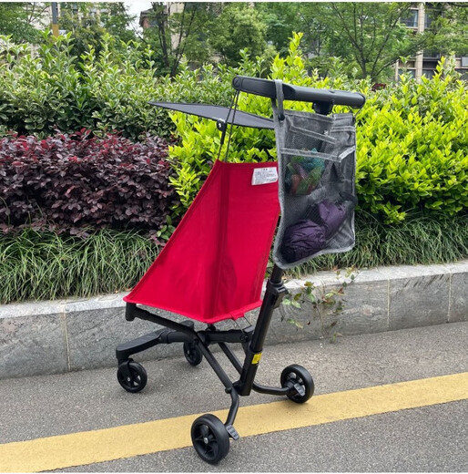 Little Huzi's baby walking artifact hanging bag hanging bag net bag baby stroller large capacity multi-function storage bag storage bag gray double-layer hanging bag
