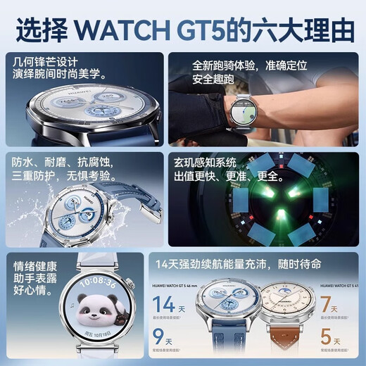 华为【国家补贴15%】华为手表watch gt5运动智能血氧心率通话微信睡眠学生送男女生友手表gt43pro升级 苍山灰手表+钛空银定制表带