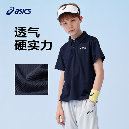 ASICS children's clothing 2025 summer moisture-absorbent and quick-drying POLO collar breathable and comfortable sports short-sleeved 332251172405