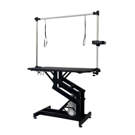 BAOHE DC Hydraulic Lifting Pet Grooming Table Grooming Table Dog Style Trimming and Blowing Pet Shop Special High-end Large and Medium Size 1.2m Hydraulic Aluminum Side Arms Black and White