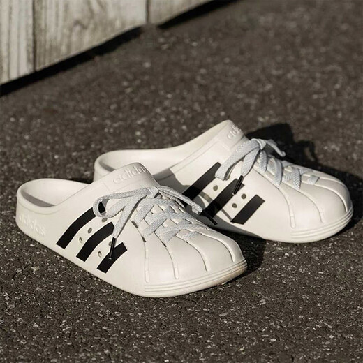 Adidas men's shoes women's shoes autumn new sports shoes Birkenstock shoes outdoor hole shoes beach slippers JH9849/Gray white/Black 42