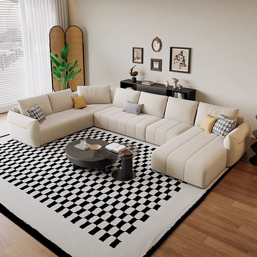 Jian Xin Stoffsofa Chenille Modernes einfaches Sofa Wohnzimmer kleines und mittleres Apartment Drei-Personen-Konkubine-Ecksofa 826