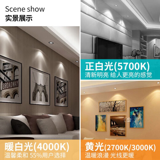雷士（NVC）雷士照明LED筒灯NLED92225 NLED9223 92235 9224 9225铝材砂银色 9226砂银-开孔175-15W-暖白 400
