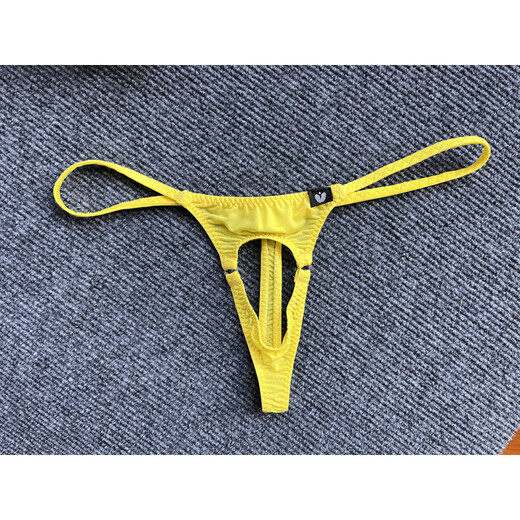 BUFFNY no-take-off thin ice silk men's underwear low-waisted leaking j-underwear opening thong white XL 2 feet 4-2 feet 6