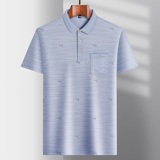 Tanzen mit dem Wolf-Daddy-Eisseizen-Kurzärmel-T-Shirt für Männer mittleren Alters für Männer mit mittlerem Alter für mittlere und ältere dünne Polo-Eiseice-9855 Graues echtes Taschen M 48/165