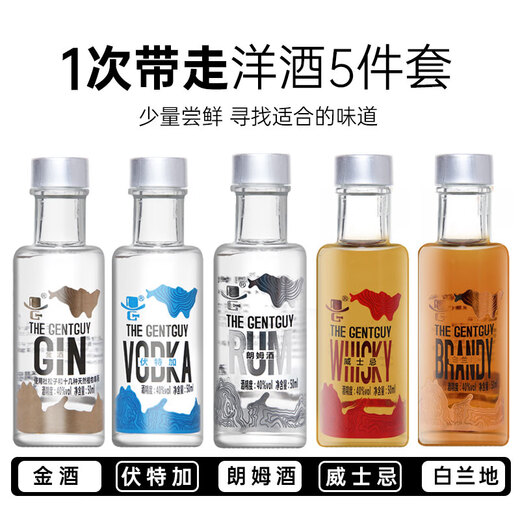 SHAFFI CASTLE [5 bottles] Mini small bottles of wine set Whiskey vodka gin rum 1 set [5 bottles of vodka]