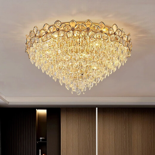 2025 suitable for crystal living room chandeliers 2025 new luxury high-end villa master bedroom lamp meal 6195 chandeliers - round diameter 80cm living room