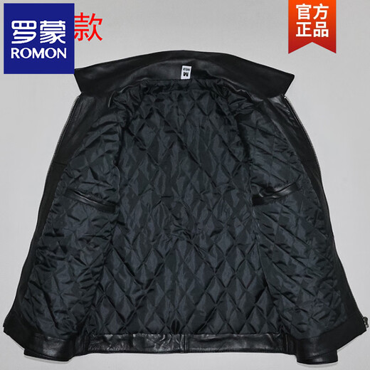 ROMON Soft First Layer Imitation Sheep Leather Jacket Men's Extra Long Lapel Casual Simple Business Nick Jacket Black - Single Style This style has soft leather. Size M. Recommended 120-139 Jin Jin is equal to 0.5 kg