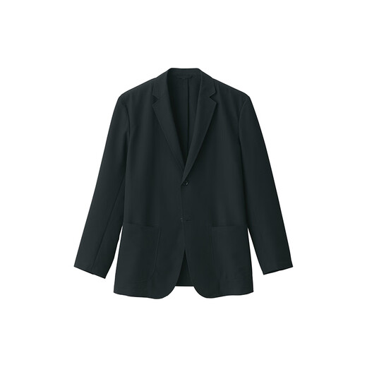 
MUJI men's style, easy-dry elastic bubble yarn, jacket, men's jacket, casual suit, 25 years spring and summer, black L (175/100A)