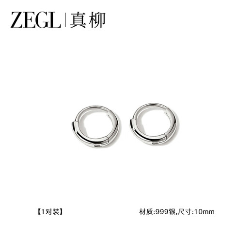 ZEGL999 Pure Silver Earrings, Earrings, Needles, Ear Hole Earrings for Women, Simple