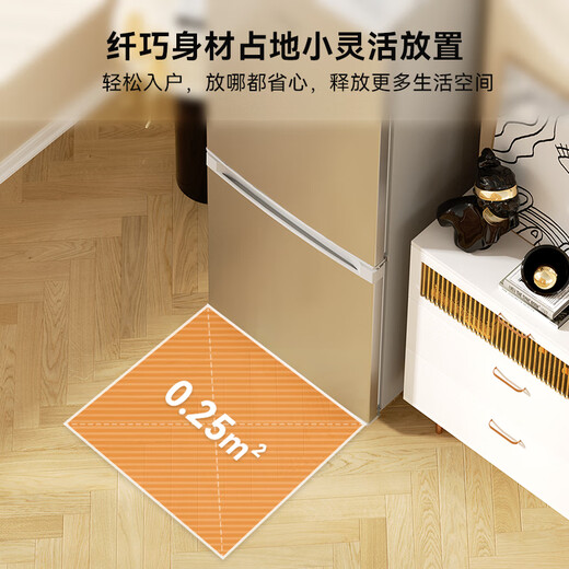 Royalstar 183 liter small refrigerator small home rental room office dormitory double door two door double door two door refrigerator energy saving bass silver BCD-183L9RSZ