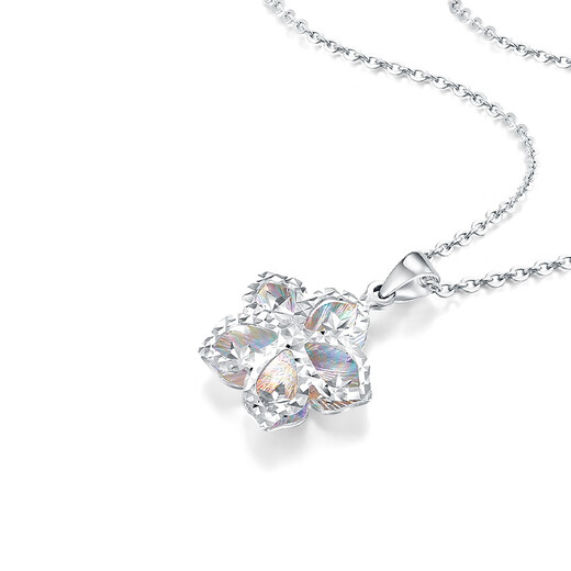 Mengjinyuan Platinum Pendant Colorful Peach Blossom Exploding Car Flower Brushed PT950 Free Birthday Gift for My Girlfriend Weighs About 2.25g