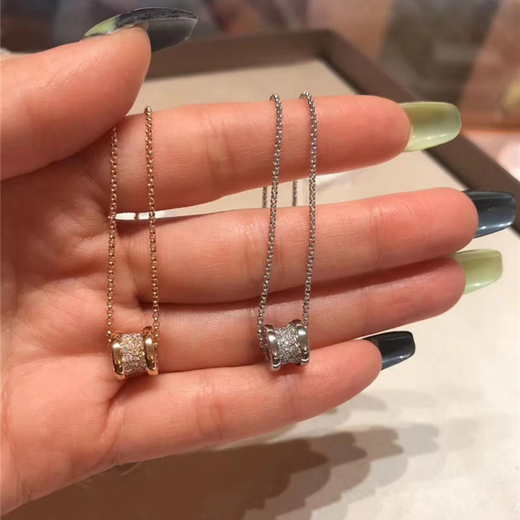 OeinOEIN inspection small waist necklace for women 18K gold full diamond classic rose gold platinum diamond pendant clavicle rose gold small waist