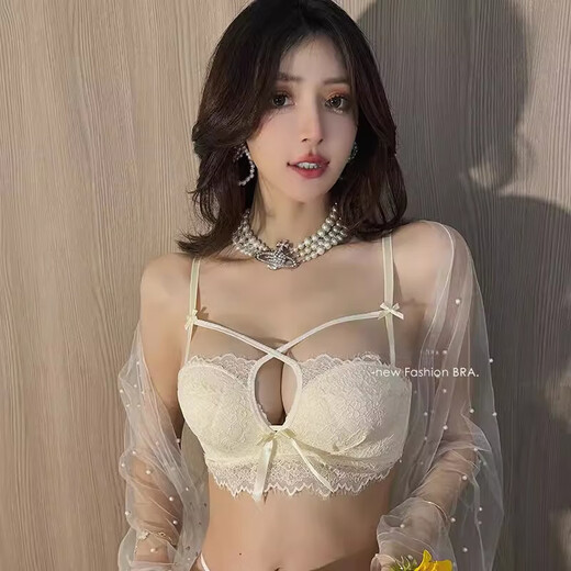 维多利亚的格调维密系列蕾丝内衣女小胸聚拢无钢圈文胸收副乳防下垂夏季胸罩套装 魔仙紫(内衣+内裤) 80A 36ABC通用杯
