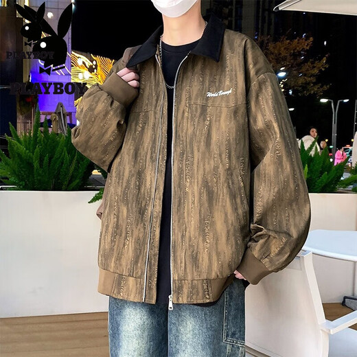
Playboy (PLAYBOY) jacket for men 2025 new fashion brand thin jacket for young people handsome workwear K15832 white gray M