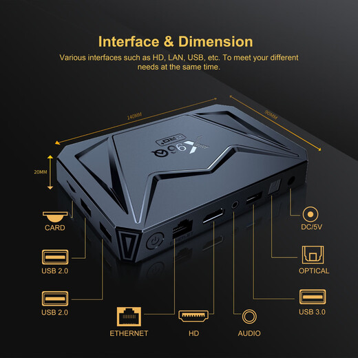 X96Q Pro+ Quanzhi H728 Android14 8K 1000m Netzwerkport WiFi6 Android Box TV -Box 4 GB 32 GB+ Bluetooth -Fernbedienung 1000m