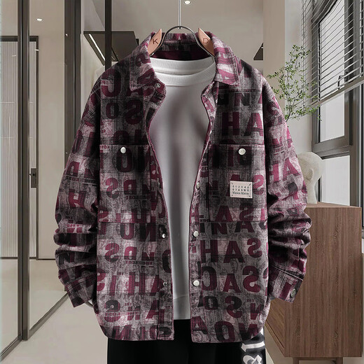 
GTYUWVG denim jacket for boys in spring and autumn new style of teenager shirt jacket for junior and senior high school students men's fashion top 16823 white 2XL (130-145Jin [Jin equals about 0.5 kg])