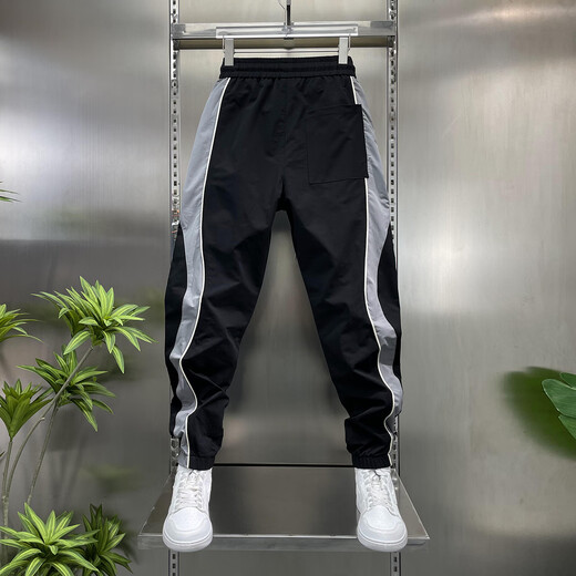 Feidi Sen Mengs Hosen für die Sommer-Dünnfunktionshose für Männer für Jungen, die modische einfache und vielseitige elastische Gelegenheitshose für Männer 679 schwarz (Sommer-Dünnstil) 32 (empfohlen 120-130jin [Jin entspricht 0,5 kg]))