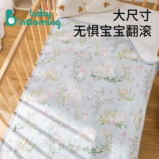 BABY INCOMING Baby Urine Separator Pad Large Size Waterproof Washable Pure Cotton Class A Breathable Diaper Aunt Menstrual Multifunctional Care Pad [Panda Paradise]'0' Add 50x70cm