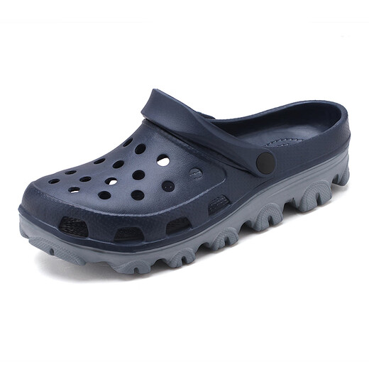 Pecker Chaussures de trous de taille extra taille masculine Sac d'orteil masculin antidérapant Ajout de 47 plus grandes pantoufles 48 Sandales 50 Sandales 51 S9859 Modèle de mise à niveau bleu foncé 39