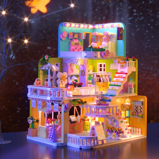 Linda casa de la casa para niños Villa Assamped Builds Builds For Girls Series Princess Castle Toys para niñas de 6 a 12 años D Hogar de moda de doble capa de doble capa [1048 PILELES] Give