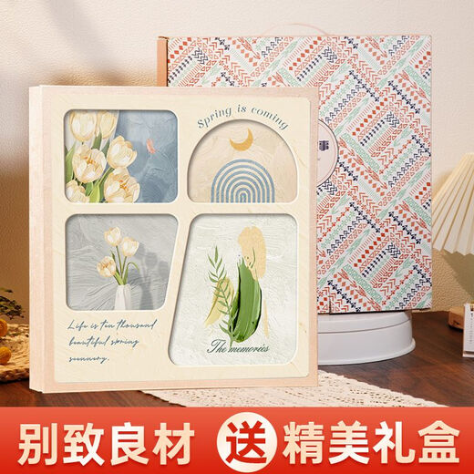 开亿大容量插页相册本6寸纪念册家庭情侣宝宝照片5寸六寸混装收纳影集 [烂漫花影]蓝色 混装567810寸694张[标准/塑封可装]