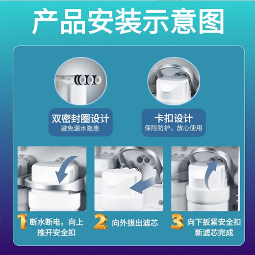 碧然德通用美的净水器S1 T2 MRC1592B 1692B 1593A 1693B 1687A-50G滤芯 【套餐六】全套滤芯 4支