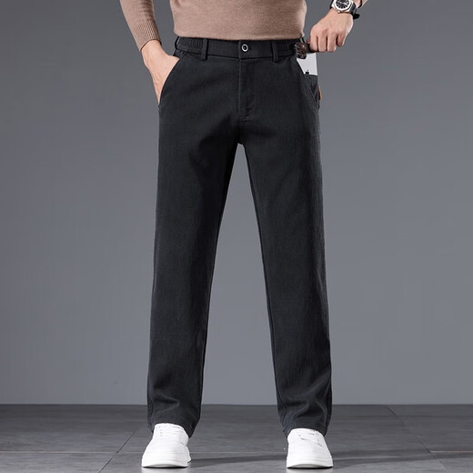 Arbeitshose für Männer gerade lose elastische elastische Hose für Frühlings- und Sommerdünne Casual Hosen für Männer tragen resistente Arbeitshosen WK-K1105 Grau M.