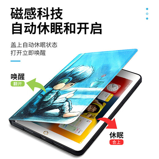 Qinling (QL) es adecuado para la caja protectora de iPad para la caja de tableta Apple iPad2/3/4 9.7 pulgadas A1395/A1396/A1397/A1403/A1460/A1416/A1430 3 Fold Black iPad 2/3/4 (9 (9