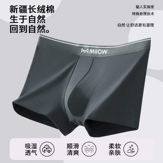 Cat man [combed cotton-safe quality] Men's underwear Men's pure cotton 10A antibacterial silk crotch anti-mites shorts 4