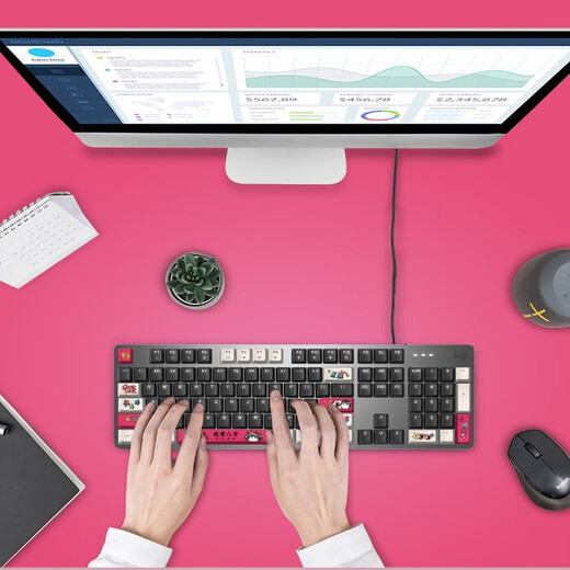 罗技（Logitech）拆封罗技k835机械键盘有线84键PBT键帽办公游戏笔记本电脑外设小 k835粉色 拆封盒装 TTC红轴