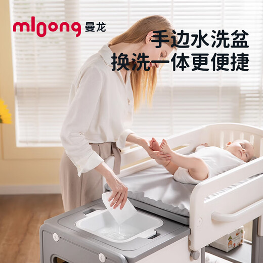 Manlong Windel Tisch Babypflege Tisch Neugeborenes Baby Multifunktionales Massage Windel Tisch bewegte Tisch bewegte Baby Betttuch Tisch + Antibakterielles Latexpolster + Hanging Korb.