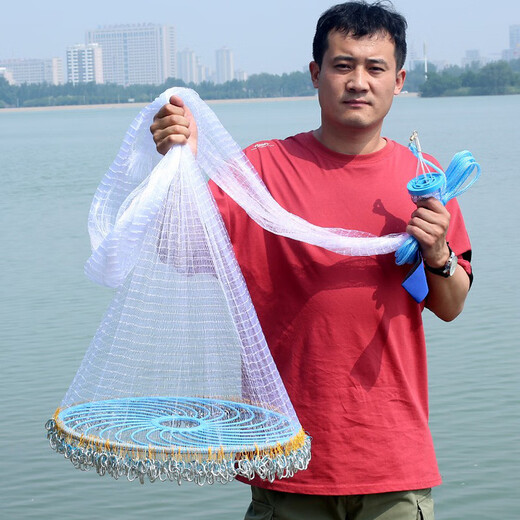 Let the birds fly hand-thrown nets, chain-type easy-tossing fishing nets, fishing nets, rotating nets, fishnets, flying discs, monofilament lines 4.8 meters