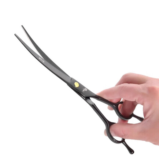Pet Grooming Scissors Dog Teddy Dog Hair Cutting and Trimming Special Hairdressing Curved Scissors Artifact Black Gold Series Black Gold Straight Cut