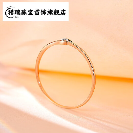 Hunter 18k gold diamond ring women's ring light luxury diamond ring color gold rose gold ring single diamond au750 wedding ring 18k rose gold diamond ring No. 11