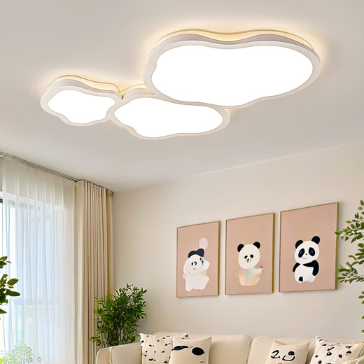 Tiffania Wohnzimmer Hauptlampe Wolken Deckenlampen-Creme-Stil Guangdong Zhongshan Lampe moderne einfache atmosphärische Schlafzimmer Ganzhauspaket Cy6628-1090 wurde mit der Mijia-App (weiß) verbunden