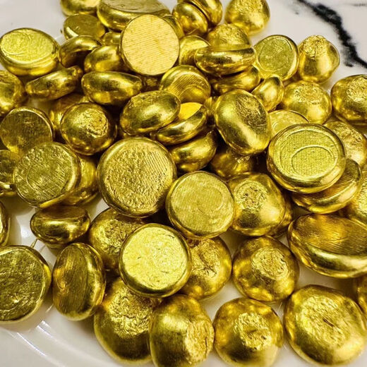 Sikkim, South Africa, high imitation gold bars, non-discoloring, tool for random cutting, remoulding, wealth-seeking ornaments, 10 small golden beans, higher quality