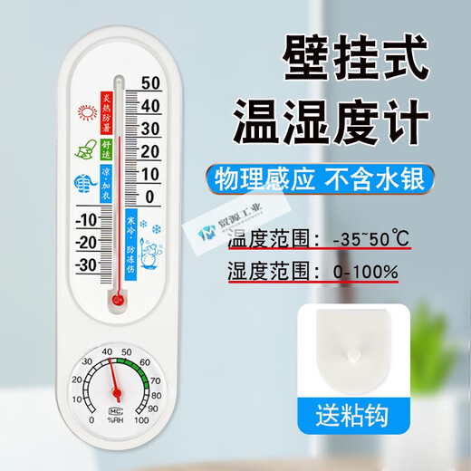 XMSJ Thermometer im Innen- und Außenbereich, Präzision trocken und nasse Thermometer Haus für Kinderzimmer mit Wandmontierter.