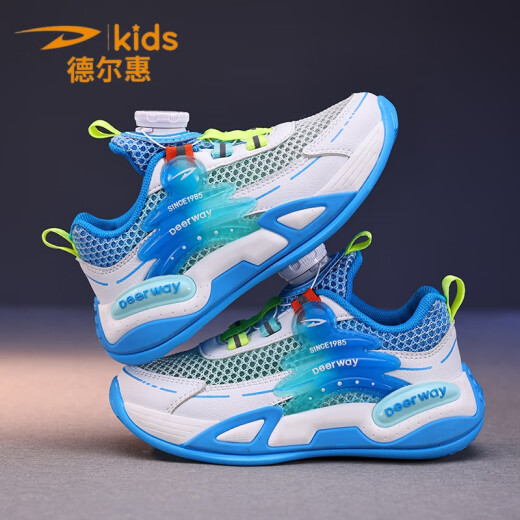 
Delhui Children's Sports Shoes 2025 Summer Single Net Breathable Rotary Buckle Children's Shoes for Boys and Girls Light Running Shoes for Children's Shoes Sky Blue 9929 [Summer Single Net] Size 33 [Shoe Length 21.0cm]