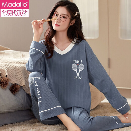 
Modal pajamas for women in spring and autumn pure cotton Korean version cartoon long-sleeved large-size two-piece suit summer, autumn and winter home clothes can be worn outside lotus color GXT9923 picture color M (recommended 75-95Jin [Jin equals 0.5 kg])