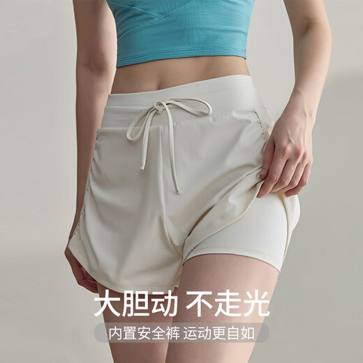 Free sports shorts for women in summer new fake two-piece anti-exposure running fitness three-quarter pants Pilates tennis yoga pants