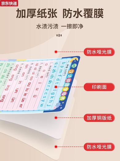 CAOX26 Piegador de pared de alfabeto chino Pinyin Palabra de primer grado Syllables Syllables Pinyin Training Streced Audio Company Reading 3 Pinyin + sílabas + Matemáticas