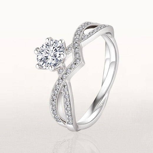 AVHE platinum diamond ring, white straight arm, simple six-claw cultured diamond, 1 carat, D color, VVS. Looking for a wedding gift for Chinese Valentine's Day? Platinum - 20 points H color SI diamond. 9-20 size circle can be consulted - gift box