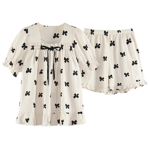 Pajamas for women, thin summer large size cute princess style 2025 new short-sleeved shorts summer home clothing set (JDX) Women 695 M (suggested height about 160, weight 80-10