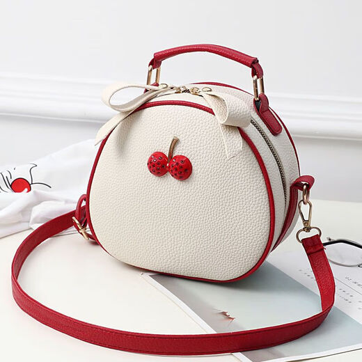 Bolso pequeño de un solo hombro de un solo hombro bolso pequeño para mujeres insentudas en Internet Estudiantes femeninas versátiles y de moda sn3895sn8 beige blanco y rojo // excelente 18*9*19