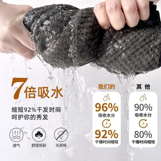 长发干发帽女一片式强吸水速干2025新款洗头擦头包头发大毛浴巾 卡其1条装吸水速干发9925好