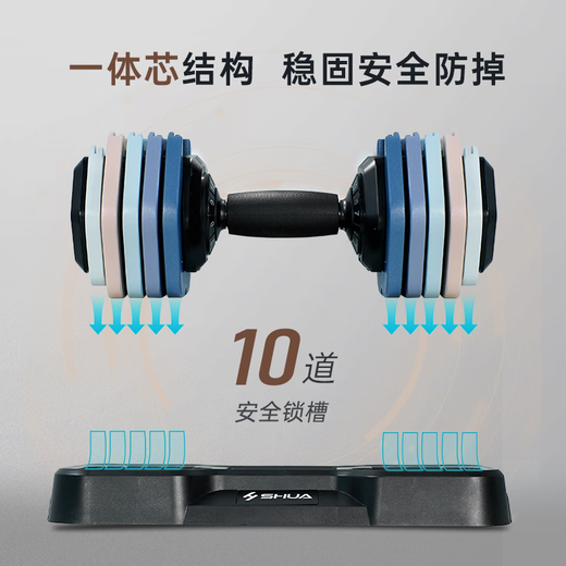 
Shuhua (SHUA) fast adjustable dumbbell adjustable strength training household fitness equipment for men and women SH-Q690-25kg Obsidian Black