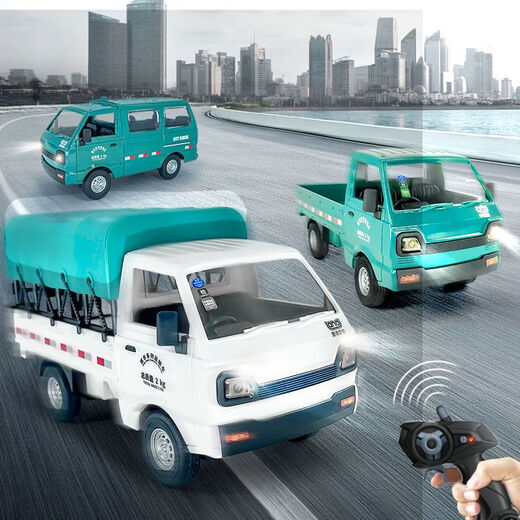 
Simulated micro-card Wuling Liuzhou truck drift remote control car container truck van transport truck children's toys Green military caravan truck high-end four-electric power for about 120 minutes