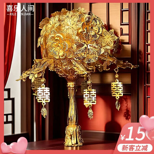 WCZ Hochzeitsgeschenke für die Braut handgefertigtes DIY-Handheld-Blumenbraut Hochzeit Golden Material Beutel Hochzeit Hochzeit Boudoir Geschenke für den Goldenen Braut Golden Flow das ganze Jahr über goldene Anhänger flexiblerer handgefertigter DIY verbessert Gilt Accessoires Bag + Klebeblue-Stick 2 Stück 2 Stücke